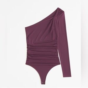 Abercrombie & Fitch One-Shoulder Bodysuit in Purple